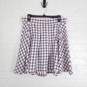 Torrid Pink White Black Plaid Skater Mini Skirt OO 10